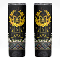Flores de Mayo and Filipino Fiesta Skinny Tumbler The Sun-Jasmine and Polynesian Yakan Tattoo Barong Style LT03 Black - Polynesian Pride