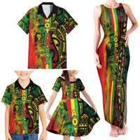 Aotearoa Reggae Family Matching Tank Maxi Dress and Hawaiian Shirt Maori Reggae-One Love