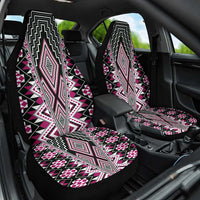Pink Aotearoa Tukutuku and Poutama Motif Car Seat Cover
