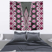 Pink Aotearoa Tukutuku and Poutama Motif Tapestry
