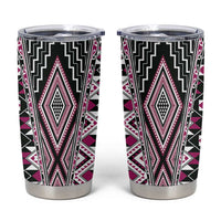 Pink Aotearoa Tukutuku and Poutama Motif Tumbler Cup