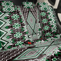 Green Aotearoa Tukutuku and Poutama Motif Back Car Seat Cover
