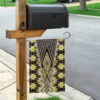 Yellow Aotearoa Tukutuku and Poutama Motif Garden Flag