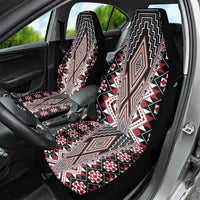 Red Aotearoa Tukutuku and Poutama Motif Car Seat Cover LT03 - Polynesian Pride