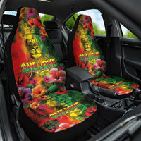 Hawaiian Reggae Car Seat Cover Tropical Plants and Tribal Kakau Tattoo-One Love Jawaiian
