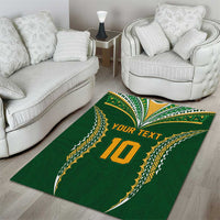 Custom Cook Islands Rugby League Area Rug Tatau Tribal Pattern-Special Edition Green Color