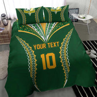 Custom Cook Islands Rugby League Bedding Set Tatau Tribal Pattern-Special Edition Green Color