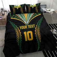 Custom Cook Islands Rugby League Bedding Set Tatau Tribal Pattern-Special Edition Black Color