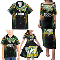 Custom Cook Islands Rugby League Family Matching Puletasi and Hawaiian Shirt Tatau Tribal Pattern-Special Edition Black Color LT03 - Polynesian Pride