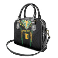 Custom Cook Islands Rugby League Shoulder Handbag Tatau Tribal Pattern-Special Edition Black Color