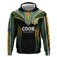 Custom Cook Islands Rugby League Zip Hoodie Tatau Tribal Pattern-Special Edition Black Color