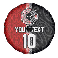 Custom Tonga and New Zealand Rugby Spare Tire Cover Maori Mix Ngatu Pattern