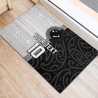 Custom Fiji and New Zealand Rugby Rubber Doormat Tapa Mix Maori Pattern