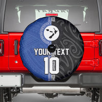 Custom Samoa and New Zealand Rugby Spare Tire Cover Teuila Samoan and Maori Warrior
