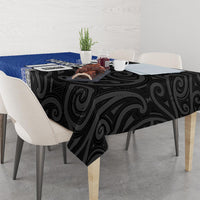 Custom Samoa and New Zealand Rugby Tablecloth Teuila Samoan and Maori Warrior