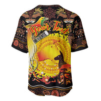 Personalized Australia and Papua New Guinea Together Baseball Jersey Kangaroo Aboriginal Art and Bird-of-paradise Oro Tribal Motifs LT03 - Polynesian Pride