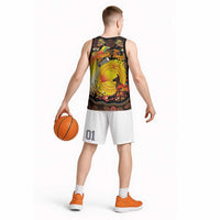 Personalized Australia and Papua New Guinea Together Basketball Jersey Kangaroo Aboriginal Art and Bird-of-paradise Oro Tribal Motifs LT03 - Polynesian Pride