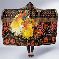 Australia and Papua New Guinea Together Hooded Blanket Kangaroo Aboriginal Art and Bird-of-paradise Oro Tribal Motifs - Polynesian Pride
