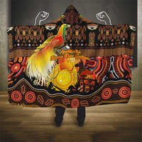 Australia and Papua New Guinea Together Hooded Blanket Kangaroo Aboriginal Art and Bird-of-paradise Oro Tribal Motifs - Polynesian Pride