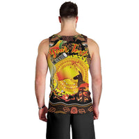 Personalized Australia and Papua New Guinea Together Men Tank Top Kangaroo Aboriginal Art and Bird-of-paradise Oro Tribal Motifs LT03 - Polynesian Pride