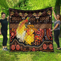 Australia and Papua New Guinea Together Quilt Kangaroo Aboriginal Art and Bird-of-paradise Oro Tribal Motifs - Polynesian Pride