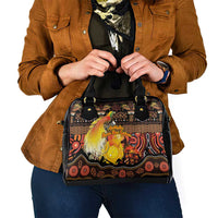 Australia and Papua New Guinea Together Shoulder Handbag Kangaroo Aboriginal Art and Bird-of-paradise Oro Tribal Motifs - Polynesian Pride