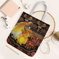 Australia and Papua New Guinea Together Tote Bag Kangaroo Aboriginal Art and Bird-of-paradise Oro Tribal Motifs - Polynesian Pride