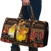 Australia and Papua New Guinea Together Travel Bag Kangaroo Aboriginal Art and Bird-of-paradise Oro Tribal Motifs - Polynesian Pride
