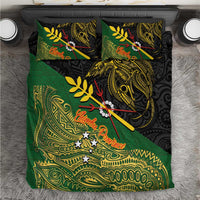 Chimpu Province Papua New Guinea Bedding Set Bird-of-paradise Art Tattoo and Melanesian Motifs - Polynesian Pride