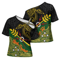 Personalized Chimpu Province Papua New Guinea Cross Shoulder Shirt Bird-of-paradise Art Tattoo and Melanesian Motifs - Polynesian Pride