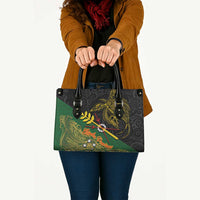 Chimpu Province Papua New Guinea Leather Bag Bird-of-paradise Art Tattoo and Melanesian Motifs - Polynesian Pride