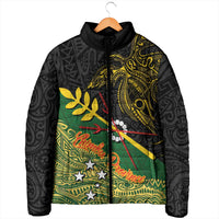 Personalized Chimpu Province Papua New Guinea Padded Jacket Bird-of-paradise Art Tattoo and Melanesian Motifs - Polynesian Pride