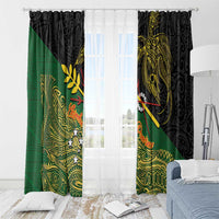 Chimpu Province Papua New Guinea Window Curtain Bird-of-paradise Art Tattoo and Melanesian Motifs - Polynesian Pride
