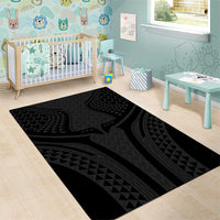 Hawaiian Kakau Art Tattoos Aquaman Style Area Rug Black Version - Polynesian Pride