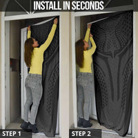 Hawaiian Kakau Art Tattoos Aquaman Style Door Cover Black Version - Polynesian Pride