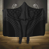 Hawaiian Kakau Art Tattoos Aquaman Style Hooded Blanket Black Version - Polynesian Pride