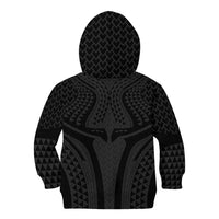Hawaiian Kakau Art Tattoos Aquaman Style Kid Hoodie Black Version - Polynesian Pride