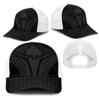 Hawaiian Kakau Art Tattoos Aquaman Style Mesh Trucker Cap Black Version - Polynesian Pride
