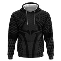 Hawaiian Kakau Art Tattoos Aquaman Style Zip Hoodie Black Version - Polynesian Pride