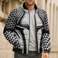 Hawaiian Kakau Art Tattoos Aquaman Style Bomber Puffer Jacket White Version - Polynesian Pride