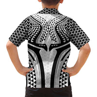 Hawaiian Kakau Art Tattoos Aquaman Style Family Matching Off Shoulder Maxi Dress and Hawaiian Shirt White Version LT03 - Polynesian Pride