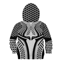Hawaiian Kakau Art Tattoos Aquaman Style Kid Hoodie White Version - Polynesian Pride