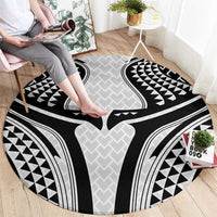 Hawaiian Kakau Art Tattoos Aquaman Style Round Carpet White Version - Polynesian Pride