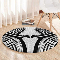Hawaiian Kakau Art Tattoos Aquaman Style Round Carpet White Version - Polynesian Pride