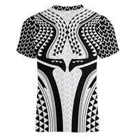 Hawaiian Kakau Art Tattoos Aquaman Style Women V-Neck T-Shirt White Version - Polynesian Pride