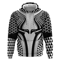 Hawaiian Kakau Art Tattoos Aquaman Style Zip Hoodie White Version - Polynesian Pride