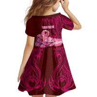 Custom Polynesia Breast Cancer Family Matching Tank Maxi Dress and Hawaiian Shirt Butterfly and Flowers Ribbon Maori Tattoo Ethnic Red Style LT03 - Polynesian Pride
