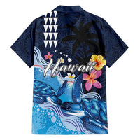 Hawaiian Honu Honi Ihu Family Matching Tank Maxi Dress and Hawaiian Shirt With Plumeria and Kakau Art Pattern