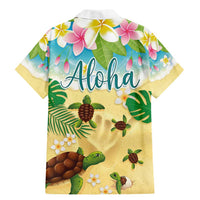 Aloha Turtle Family on The Beach Family Matching Mermaid Dress and Hawaiian Shirt with Hawaiian Colorful Plumeria