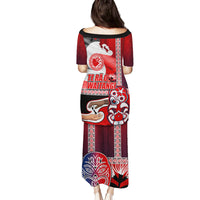 Maori Waitangi Family Matching Puletasi and Hawaiian Shirt Hei-tiki Koru with Tino Rangatiratanga Maori Flag LT03 - Polynesian Pride